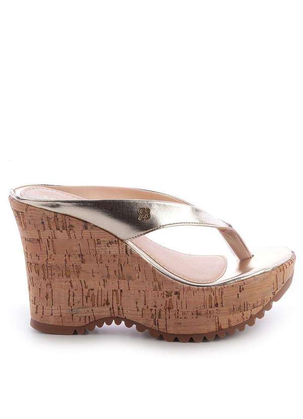 Raphaella Booz - Tamanco Mule Plataforma Egeu Metal Ouro Light