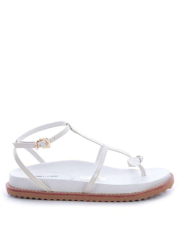 Raphaella Booz - Papete Sandália Couro Off White Verniz Show Off White