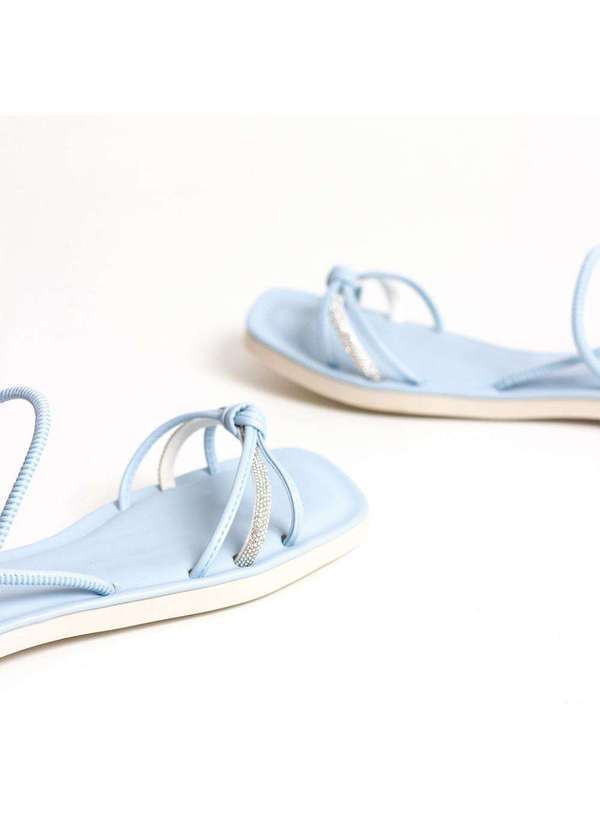 Raphaella Booz - Sandália Rasteria Strass Napa Aqua/Cristal/Off 2