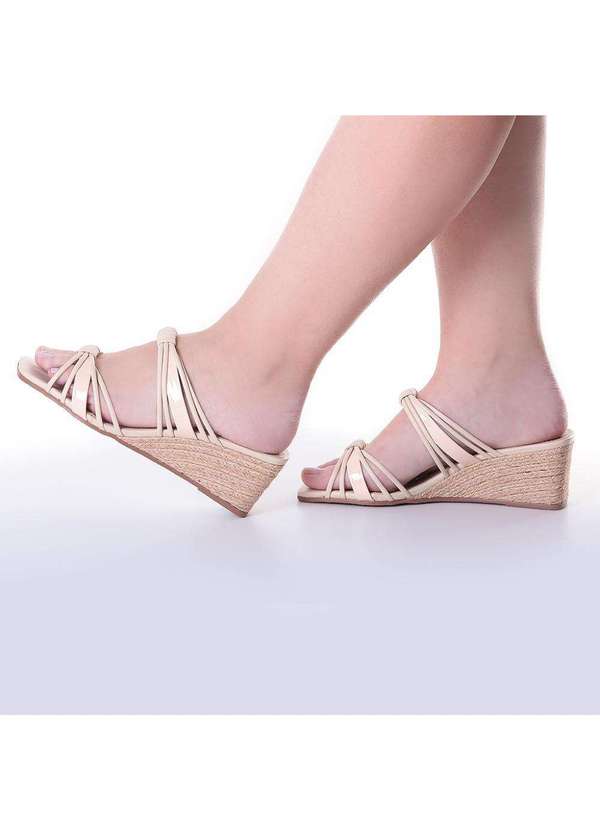 Raphaella Booz - Mule Anabela Tiras Napa Duna/Verniz 5