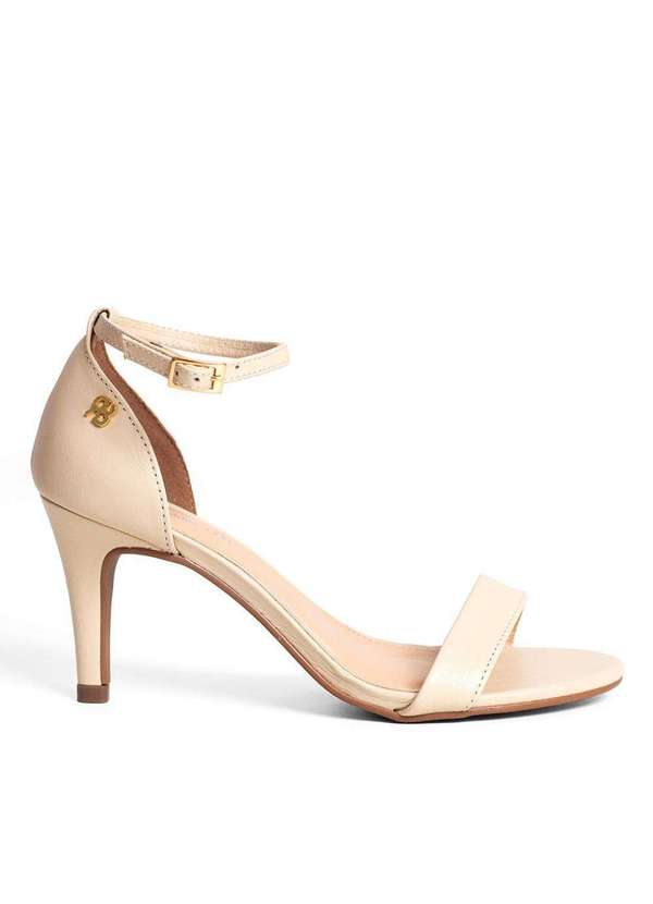 Raphaella Booz - Sandália Laura Salto Baixo Couro Couro Glove Duna