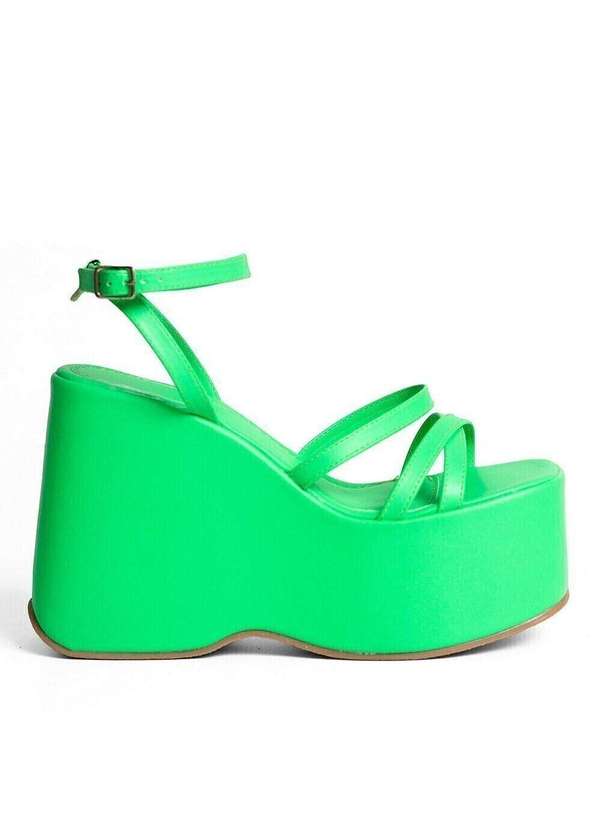 Raphaella Booz - Sandália Plataforma Anabela Salto Alto Napa Soft Chromakey