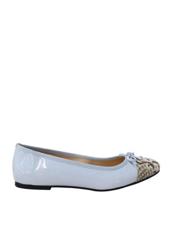 Raphaella Booz - Sapatilha Couro Verniz Laço Detalhe Snake Snake Grey/Verniz Aqua