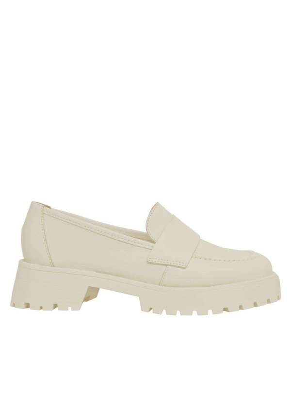 Raphaella Booz - Mocassim Tratorado Couro Couro Glove Off White