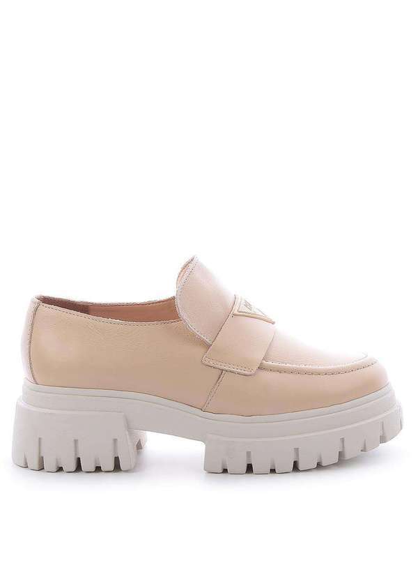 Raphaella Booz - Mocassim Tratorado Couro Napa Grease Nata/Sola Off