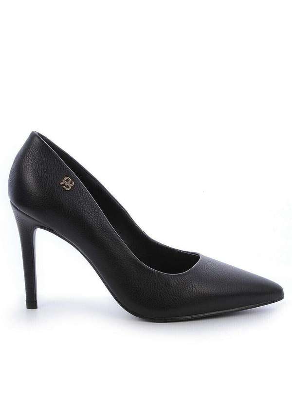 Raphaella Booz - Scarpin Essencial Salto Alto Couro New Veneto Preto