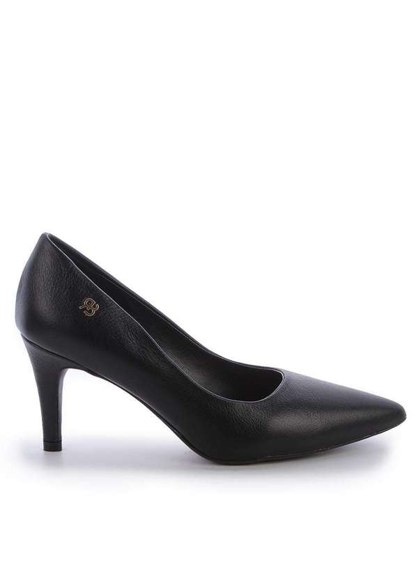 Raphaella Booz - Scarpin Essencial Salto Médio Couro Toscana Preto