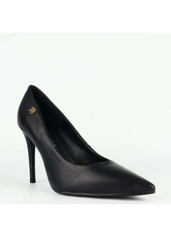 Raphaella Booz - Scarpin Salto Alto Couro Toscana Preto 2