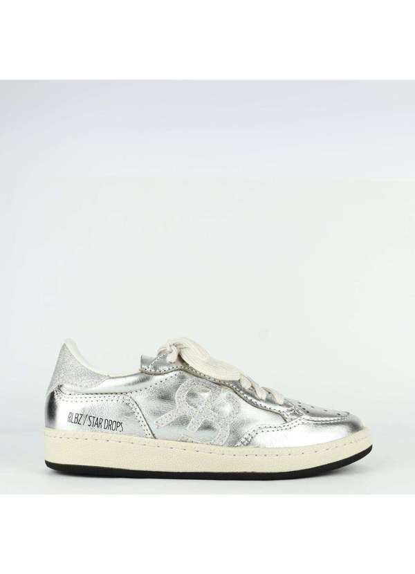 Raphaella Booz - Tênis Rlbz Star Drops Couro Glitter Couro Metal Prata/Prata/Off/Pto