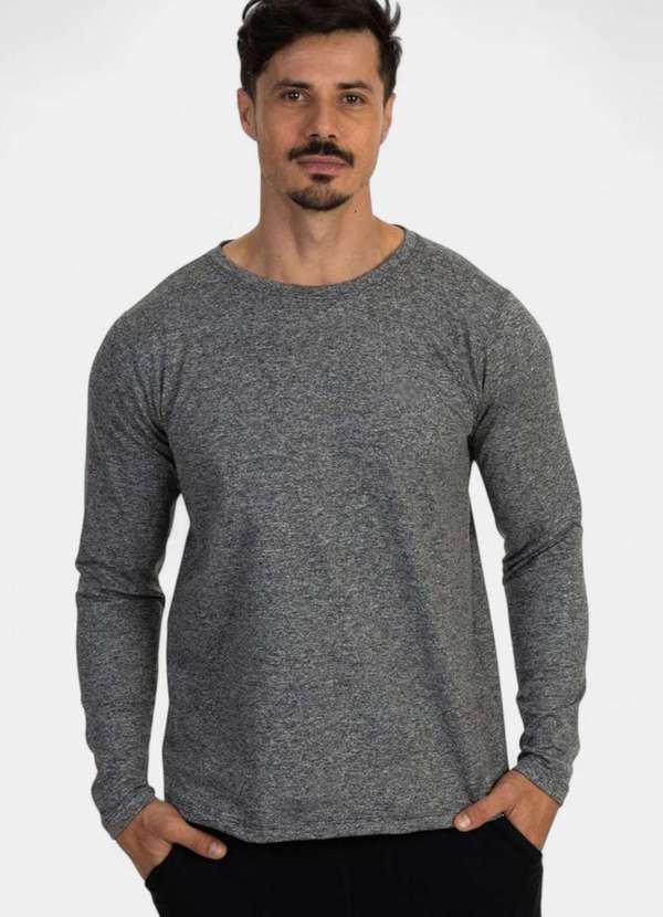 Areia Branca - Camiseta Areia Branca Yacht Manga Longa Uv Cinza
