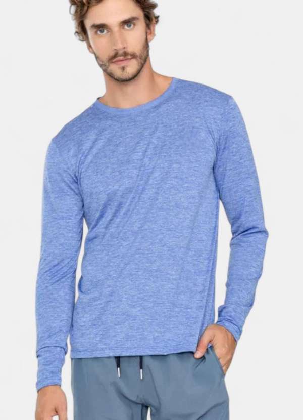 Areia Branca - Camiseta Areia Branca Yacht Manga Longa Uv Azul