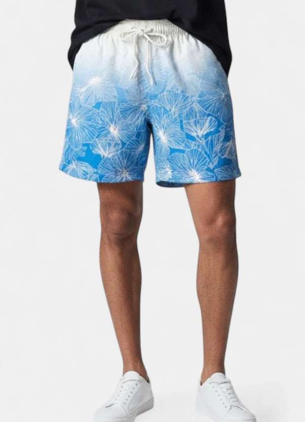 Areia Branca - Shorts Areia Branca Yacht Resort Hibisco Azul
