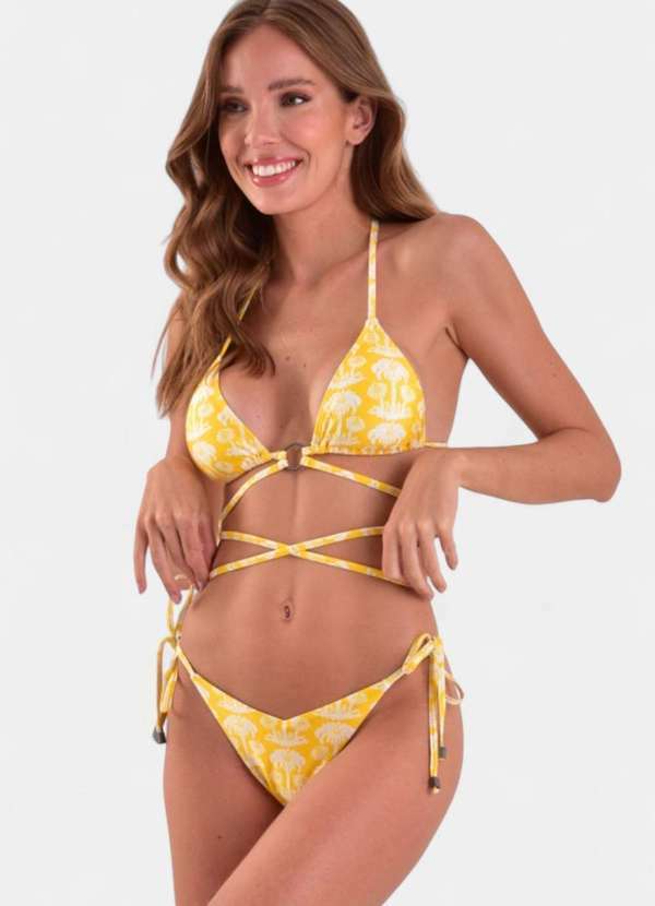 Areia Branca - Biquini Areia Branca Baly Argola Coqueiro Amarelo