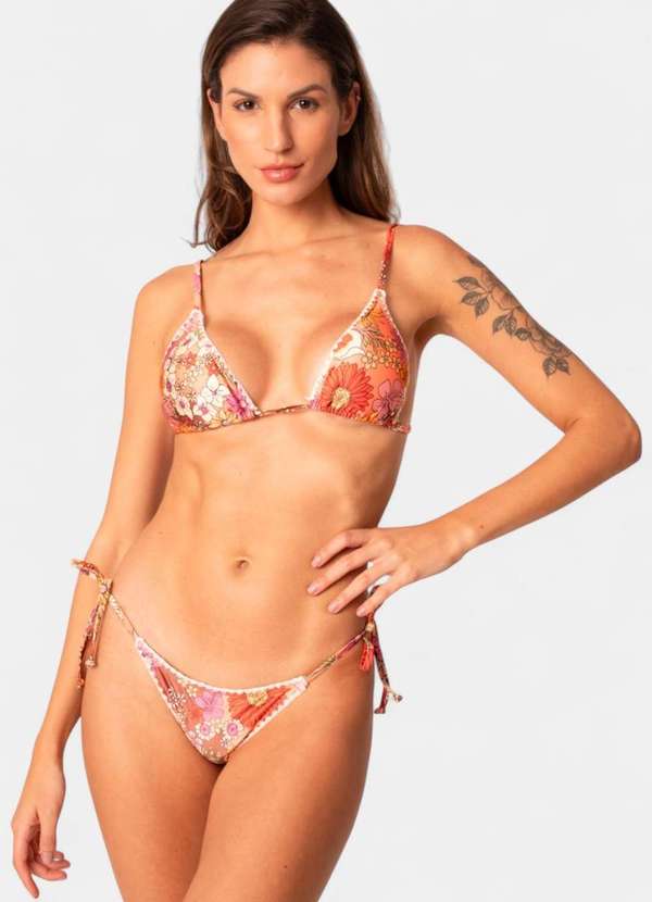 Areia Branca - Biquini Areia Branca Baly Cortininha Laranja