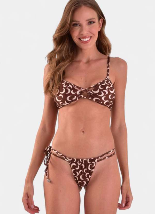 Areia Branca - Biquini Areia Branca Baly Frente Unica Lua Marrom