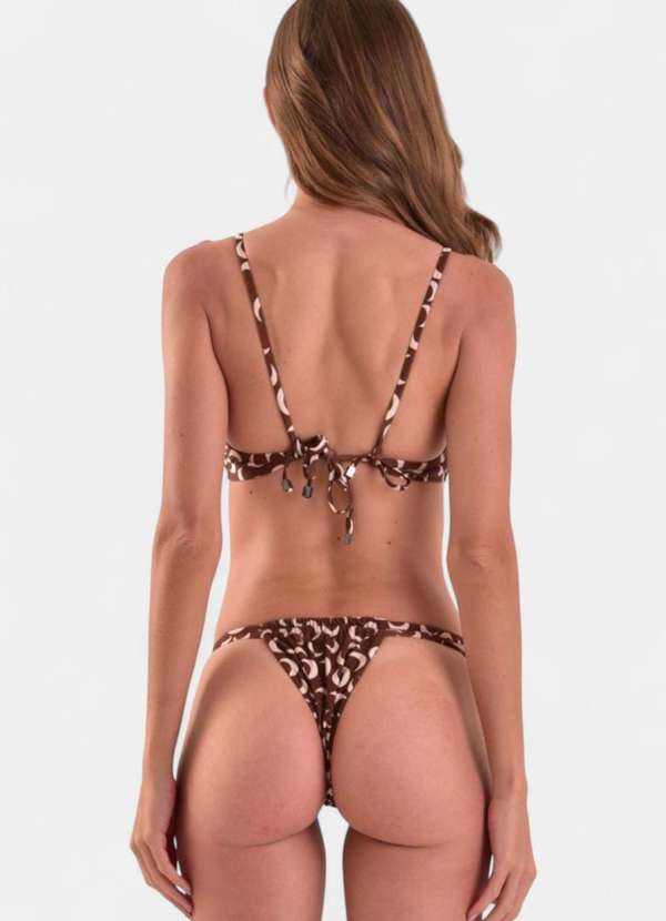 Areia Branca - Biquini Areia Branca Baly Frente Unica Lua Marrom 2