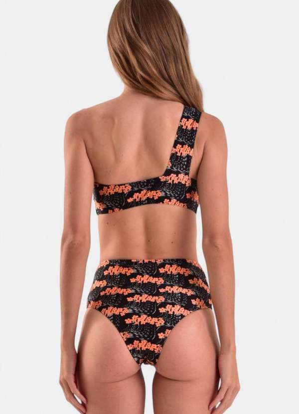 Areia Branca - Biquini Areia Branca Baly Hot Pant Floral Preto 2