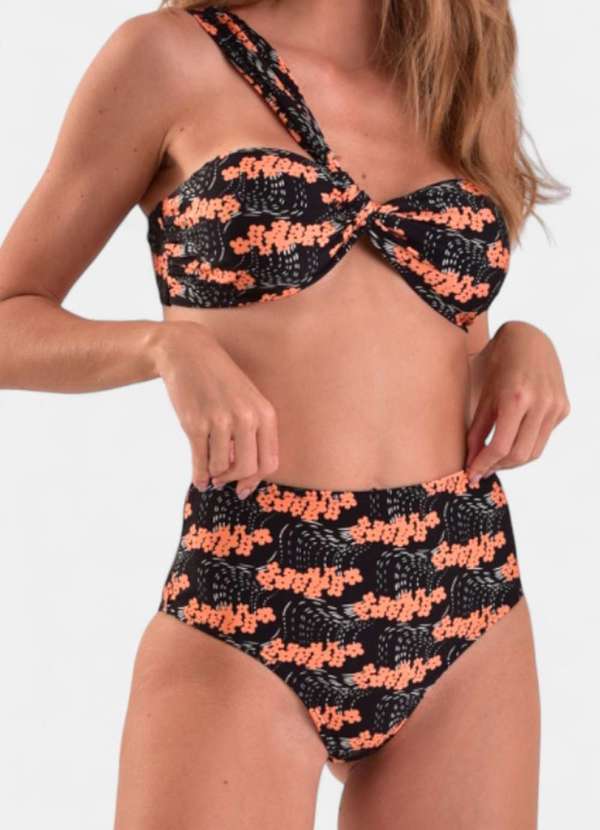 Areia Branca - Biquini Areia Branca Baly Hot Pant Floral Preto 3