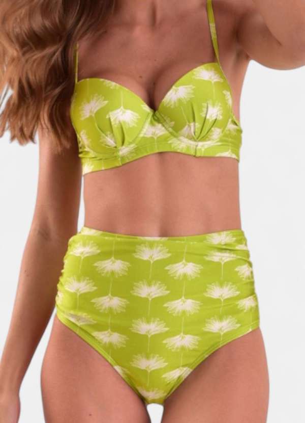 Areia Branca - Biquini Areia Branca Baly Hot Pant Floral Verde 3