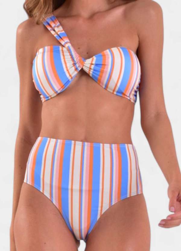 Areia Branca - Biquini Areia Branca Baly Hot Pant Stripe Azul 3