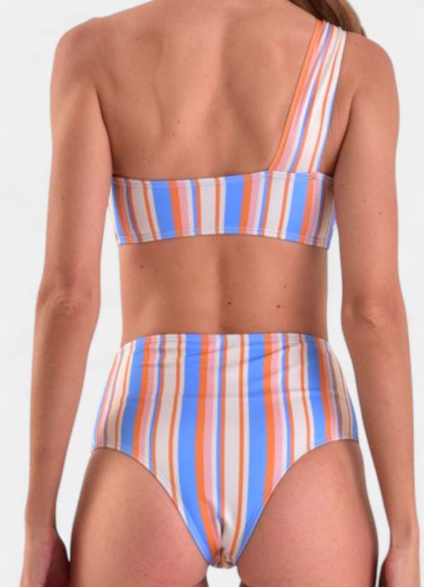 Areia Branca - Biquini Areia Branca Baly Hot Pant Stripe Azul 4