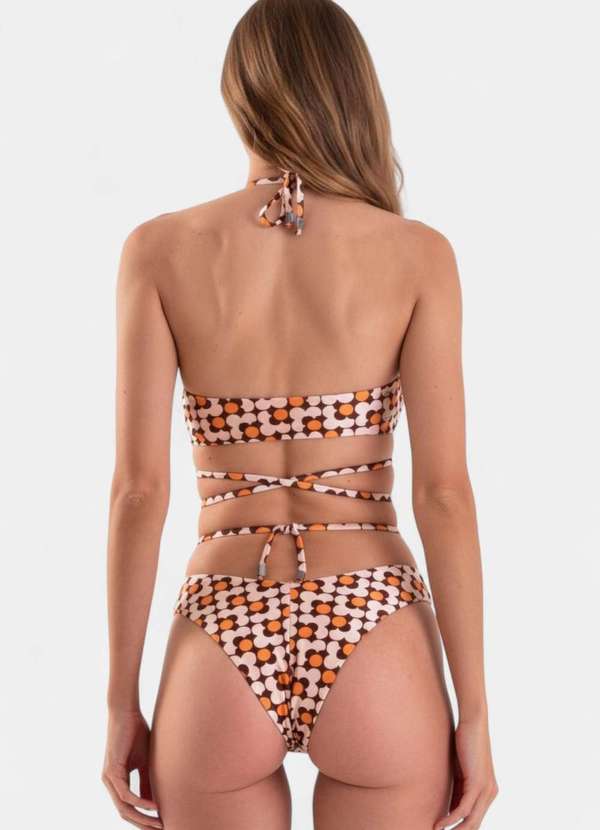Areia Branca - Biquini Areia Branca Baly Transpassado Estampado Laranja 2