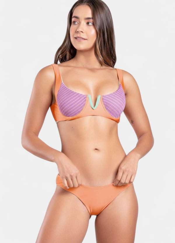 Areia Branca - Biquini Areia Branca Praya Meia Taca Bicolor Laranja