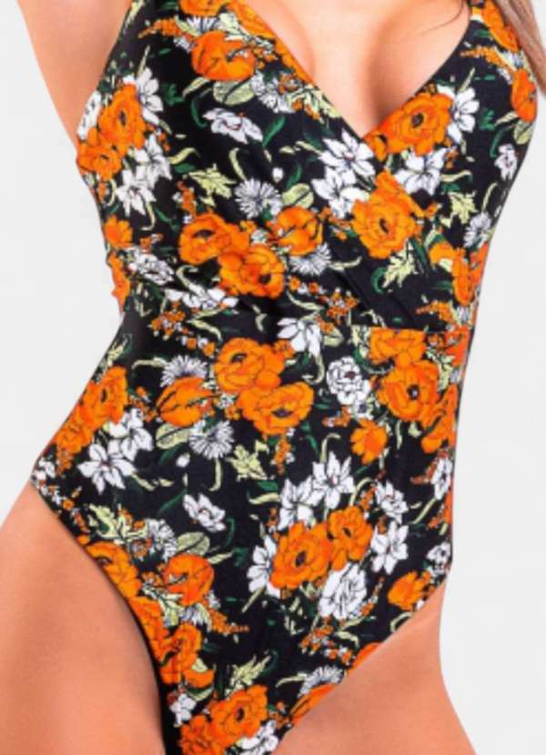 Areia Branca - Maio Areia Branca Baly Floral Laranja 3
