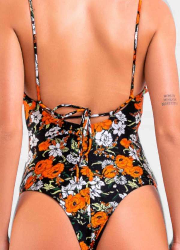 Areia Branca - Maio Areia Branca Baly Floral Laranja 4