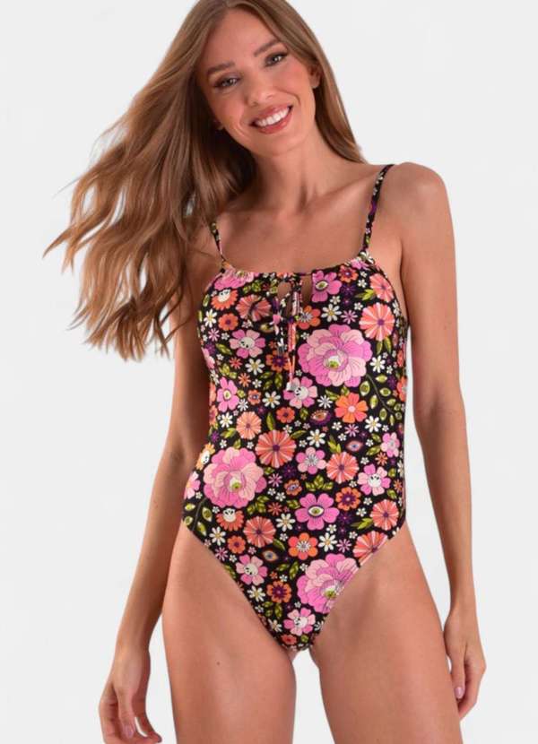 Areia Branca - Maio Areia Branca Baly Floral Preto