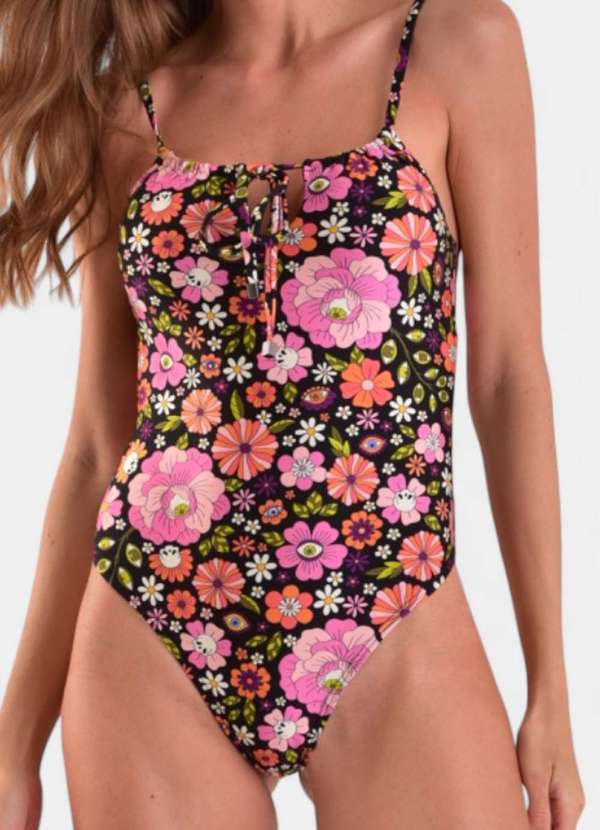 Areia Branca - Maio Areia Branca Baly Floral Preto 3