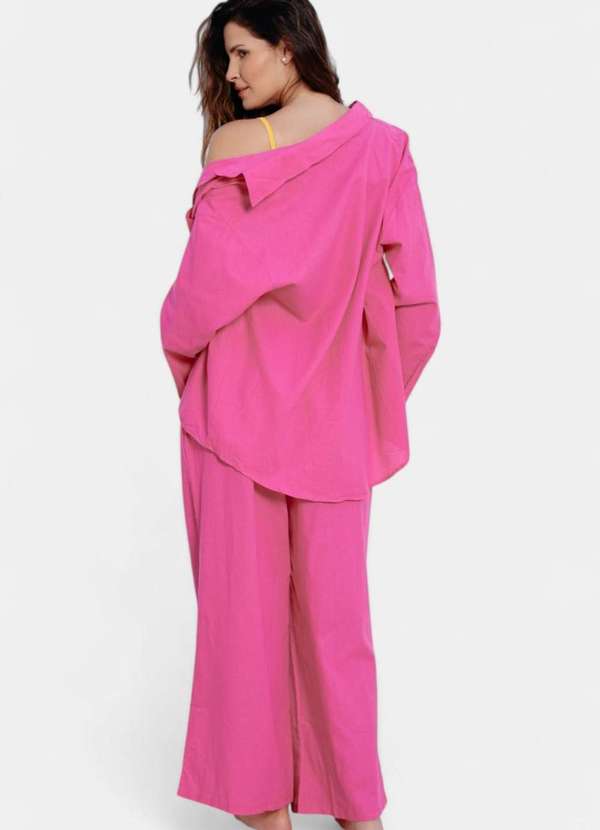 Areia Branca - Conjunto Areia Branca Calca e Camisa Baly Rosa 2