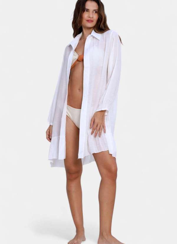 Areia Branca - Saida de Praia Areia Branca Camisa Baly Branco