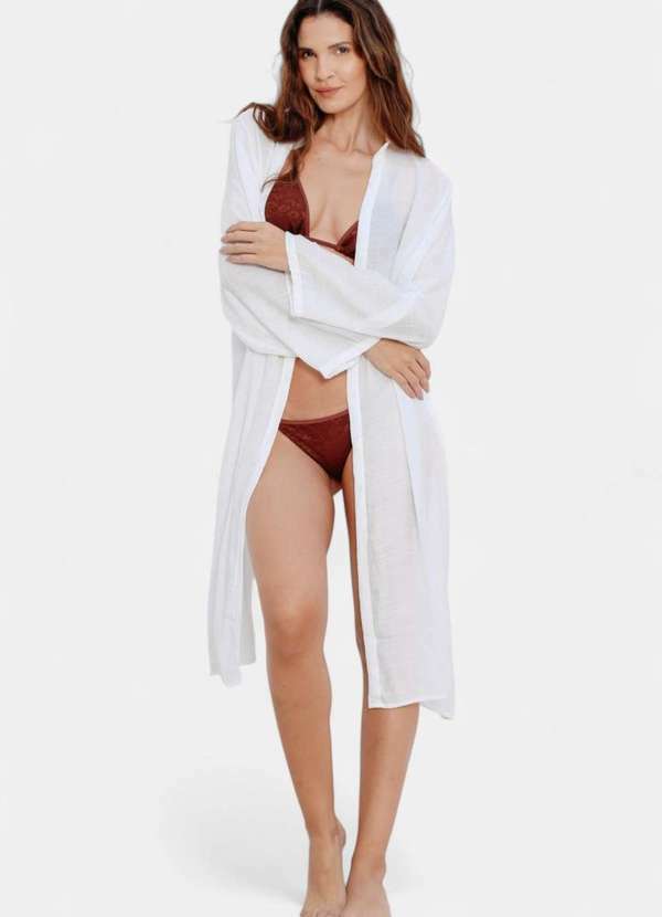 Areia Branca - Saida de Praia Areia Branca Chemise Baly Branco