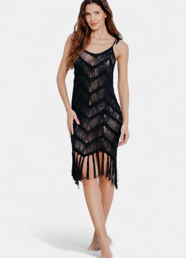 Areia Branca - Saida de Praia Areia Branca Vestido Baly Preto