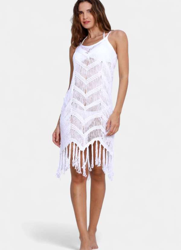 Areia Branca - Saida de Praia Areia Branca Vestido Baly Branco