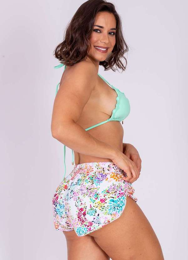 Areia Branca - Shorts Areia Branca Bio Itacare Estampado Floral Branco 4