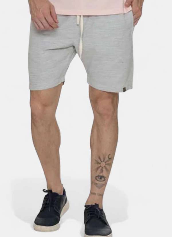 Areia Branca - Shorts Areia Branca Yacht Listrado Cinza