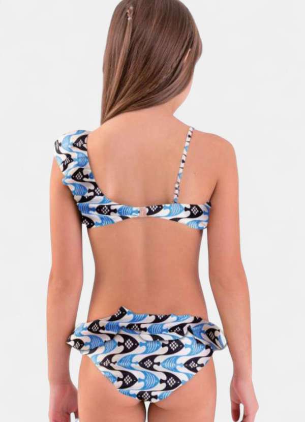 Areia Branca - Biquini Areia Branca Infantil Baly Peixe Azul 2