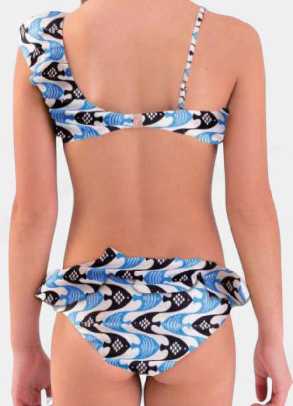 Areia Branca - Biquini Areia Branca Infantil Baly Peixe Azul 4