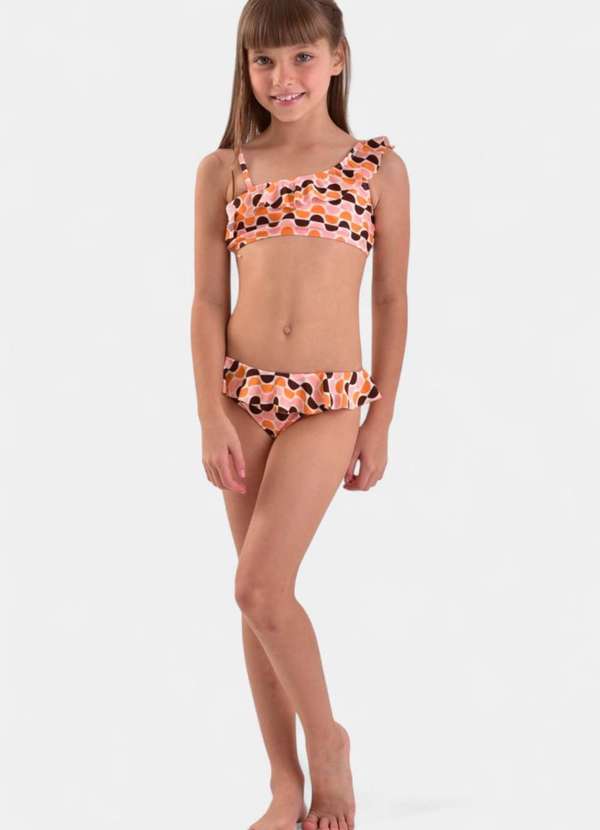 Areia Branca - Biquini Areia Branca Infantil Baly Wave Rosa