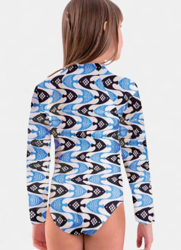 Areia Branca - Maio Areia Branca Infantil Baly Manga Peixe Azul 2