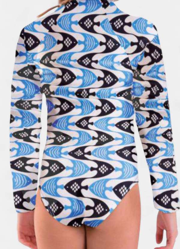 Areia Branca - Maio Areia Branca Infantil Baly Manga Peixe Azul 4