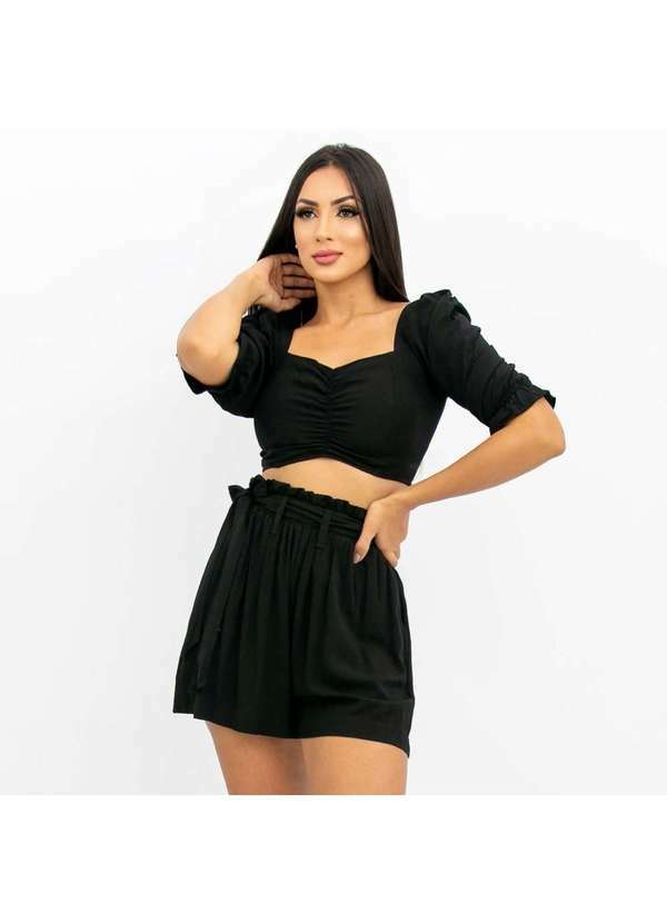 Closet Rc - Conjunto Top Short Paloma Preto