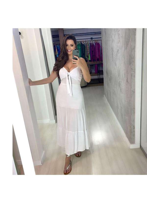 Closet Rc - Vestido Camila Midi Branco
