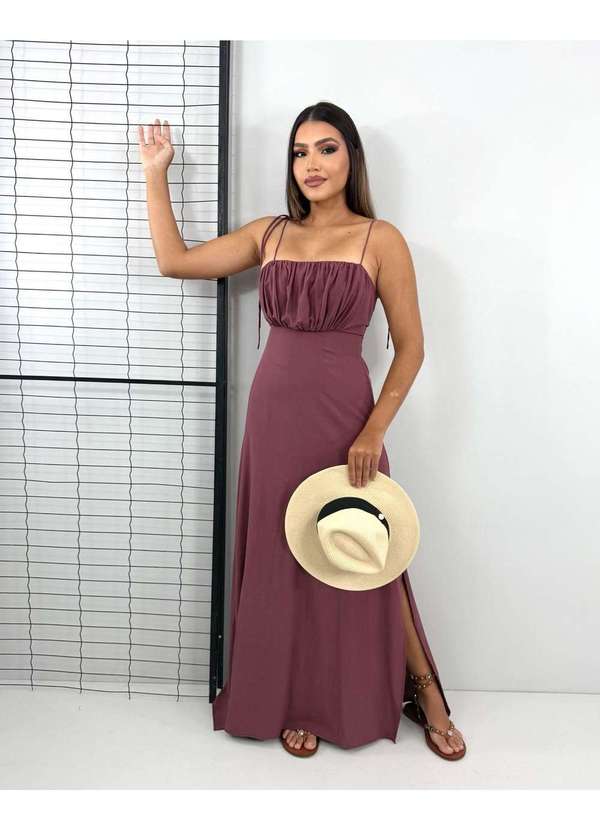 Closet Rc Vestido Drica Longo Marrom