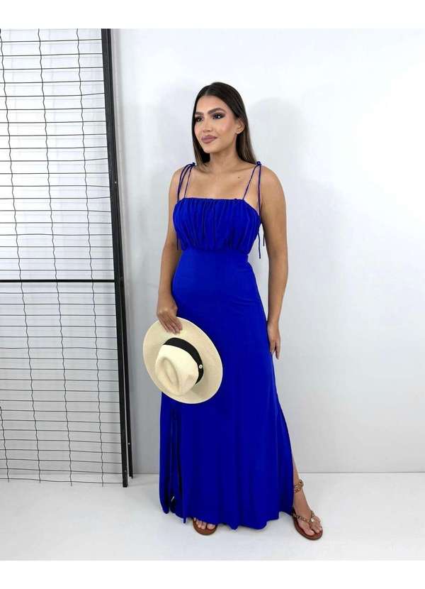 Closet Rc - Vestido Drica Longo Azul 4