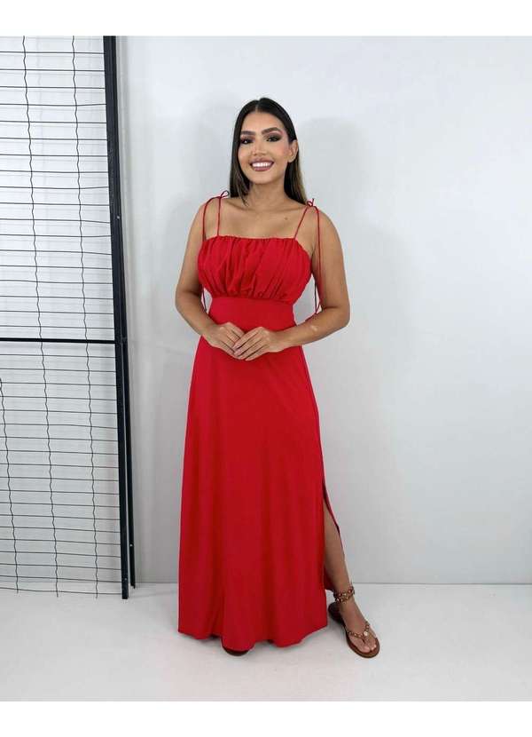 Closet Rc - Vestido Drica Longo Vermelho 2