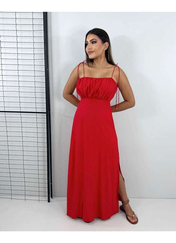 Closet Rc - Vestido Drica Longo Vermelho 4