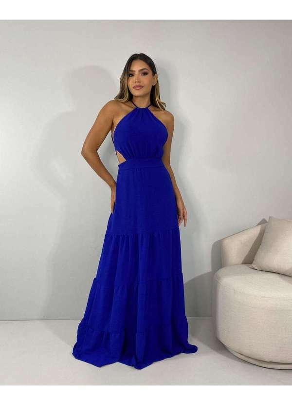 Closet Rc - Vestido Estefane Longo Azul